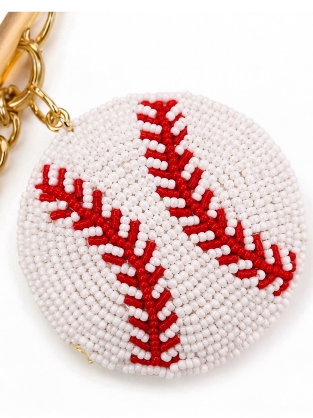 eye candy White & Red Baseball Bag Charm Key Chain - Picture 3 of 4
